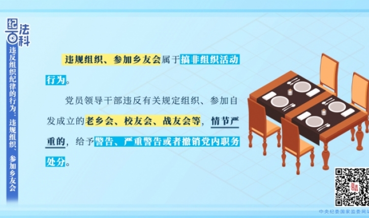 【纪法课堂】违反组织纪律的行为：违规组织、参加乡友会