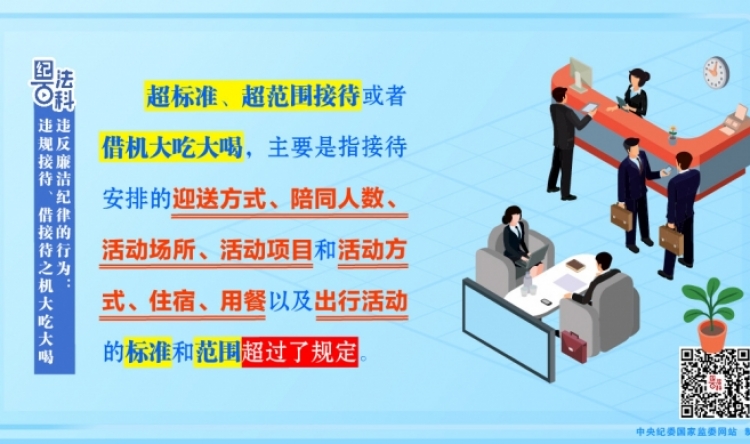 【纪法百科】违反廉洁纪律的行为：违规接待、借接待之机大吃大喝